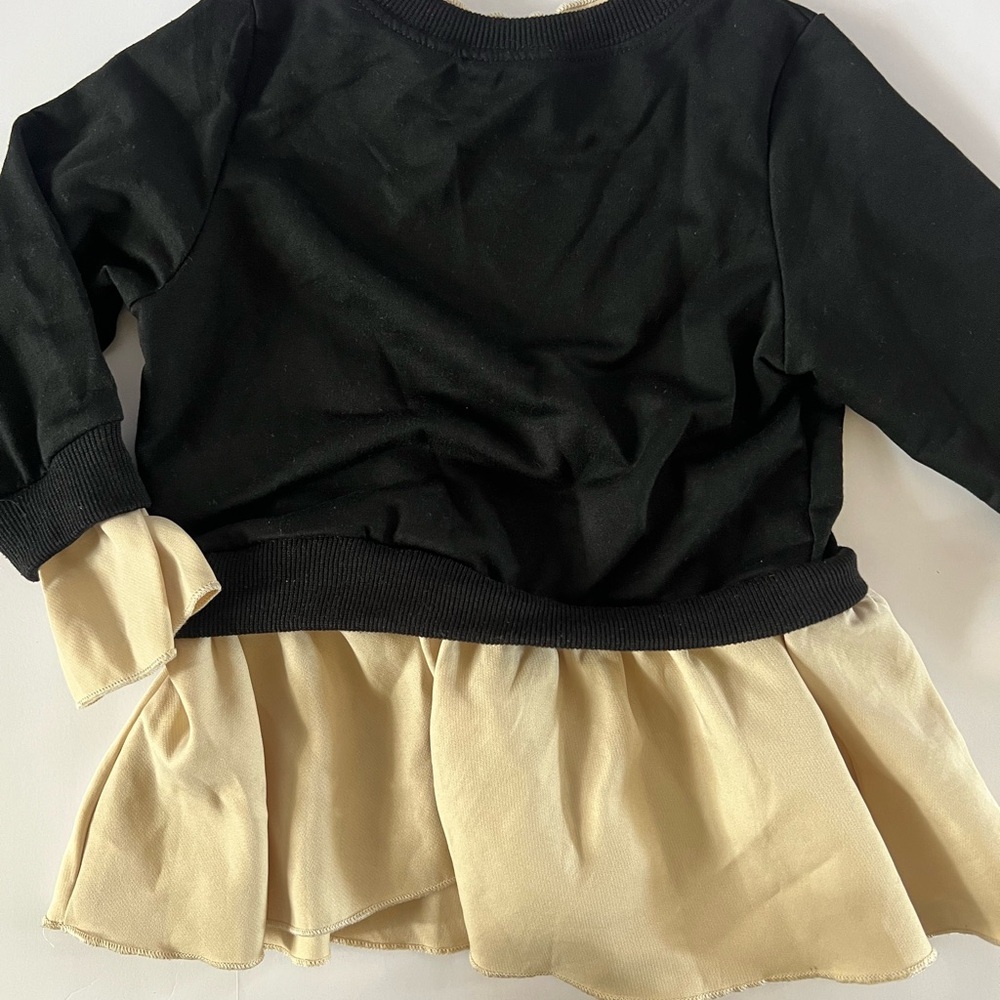 Black and Cream Long Sleeve Sweater/Dress